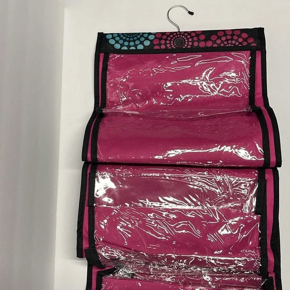 🆕 Closet Organizer Double Sided 16 Pocket Cubby Hanging in Bright Lights Pattern